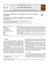 Translational-applications-of-microRNAs-in-cancer-and-therapeutic-implications