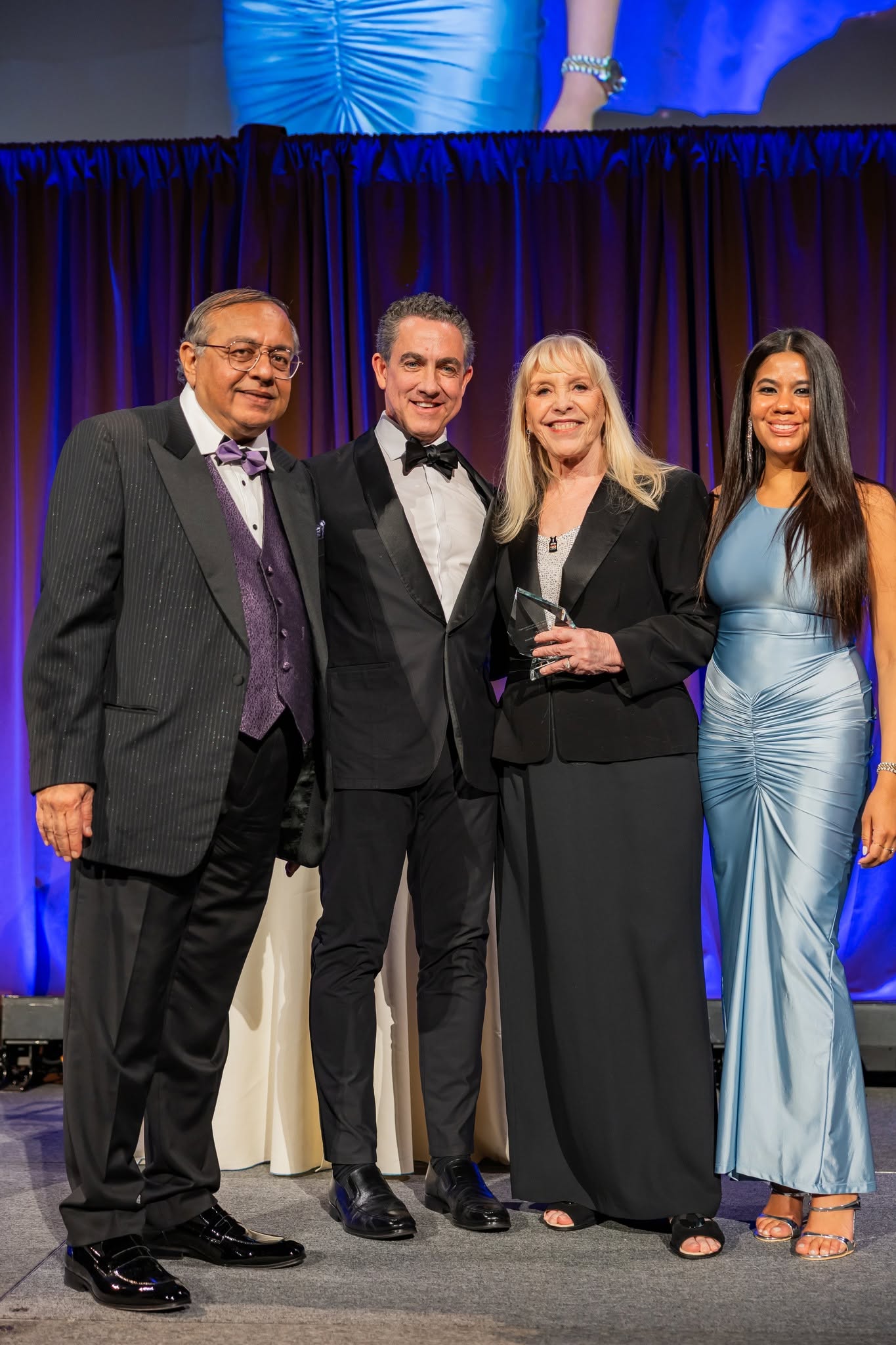 Drs. Himanshu Brahmbhatt and Jennifer MacDiarmid accept the 2026 Breakthrough in Glioblastoma Biotech Award at the Lenox Hill Neurosurgery Brain Tumor Center Gala, New York